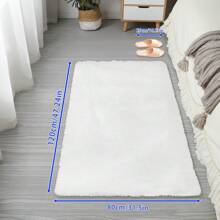 1pc Rectangular Plush Mat For Bedroom & Living Room, 1pc Large Carpet