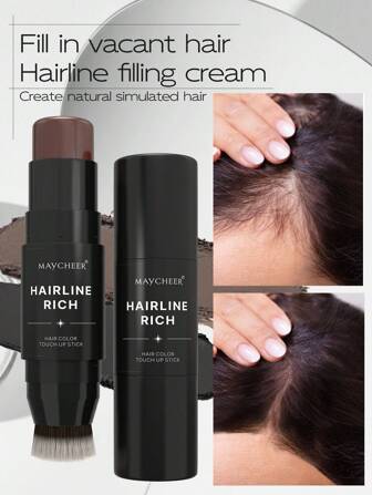 快速修复发际线遮瑕棒 - 瞬间遮盖发根并打造自然轮廓 - 防水、防晕染、持久 - 完美适用于无缝补妆，适合所有发色