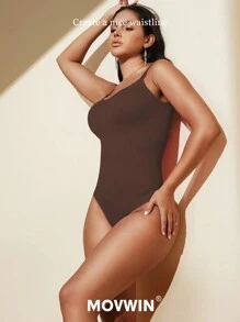 1pc Women Seamless Shapewear Bodysuit, Thong Bottom, Slimming Shaping Bodysuit, Tummy Control Bodysuit, Shapewear, Waist Trainer - Brown - View 12