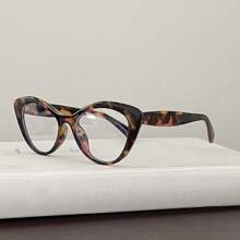 女士猫眼镜框时尚眼镜，豹纹眼镜，金属铰链 Y2k 风格，包括眼镜盒和清洁布 - 彩色 - 查看 12