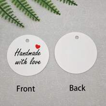 100PCS Handmade Kraft Paper Gift Tags With Letter "Handemade With Love" - For Birthday, Parties, Holidays, Wedding Decor & Crafts