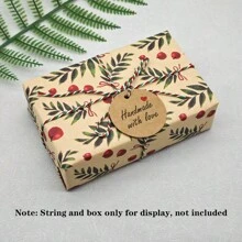 100PCS Handmade Kraft Paper Gift Tags With Letter "Handemade With Love" - For Birthday, Parties, Holidays, Wedding Decor & Crafts