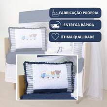 10 Piece American Crib Kit With Embroidered Side Protector For Boys And Girls - Marine Saf Train - View 5