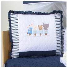 10 Piece American Crib Kit With Embroidered Side Protector For Boys And Girls - Marine Saf Train - View 3