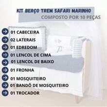 10 Piece American Crib Kit With Embroidered Side Protector For Boys And Girls - Marine Saf Train - View 6