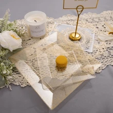 60Pieces Gold Glitter Plastic Plates - Premium Gold Square Disposable Plates - Include 30PCS 9.5inch Gold Dinner Plates - 30PCS 7inch Gold Dessert/Salad Plates For Party&Wedding - 清金 - 查看 3