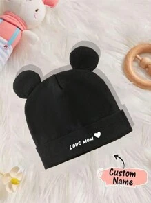 1pc Custom Printed Letter Logo Baby Hat, Soft And Skin-Friendly, Better Protection And Warmth For Baby Head Back To School Winter Gift Ideas Boy Girl Valentine's Day