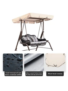 1pc Outdoor Swing Canopy, Garden Patio Yard Swing Top Cover, Oxford Cloth With Waterproof Silver Coating, Protects Swing From Rain, Snow, Dust And Leaves, All-Season (5000mm Waterproof)
