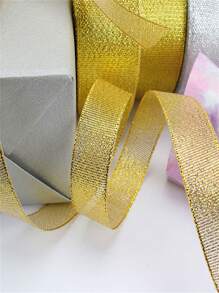 Fita de cetim brilhante prateada e dourada de 25 jardas (6 mm a 5 cm), ideal para decoração de festas, casamentos, embalagens de presentes, Natal, Halloween e projetos DIY. - Multicolorido - Ver 6