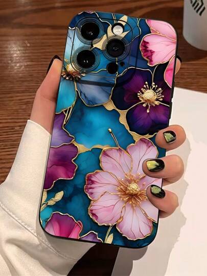 Custodia per telefono cellulare in silicone liquido con motivo a garofani, protezione completa del corpo, antiurto e anti-caduta, in TPU morbido e in gomma, compatibile con 16/11/12/13/14/15/15pro/15 Plus/15 Promax/7plus/8plus/X/Xs Max/Xr/11pro/12pro/13pro/14pro/12mini/13mini/11promax/12promax/13promax/14promax/14plus/6/6s/6plus/7/8/16Pro/16plus/16promax/Se e compatibile con Samsung Galaxy Galaxy/A54/A14/A12/A13/A15/A32/A33/A24/A52S/S20/S21/S22/S23/S24/S23Plus/S24ultra, impermeabile e resistente ai graffi