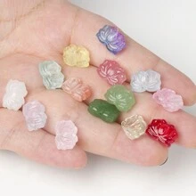 20 件 14x10 毫米彩色玻璃珠莲花珠适用于手链项链耳环 DIY 珠宝制作工艺配件 - Glass Beads - 查看 9