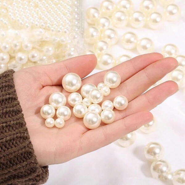 300PCS Pearl Beads, 6mm Colors Multicolor Pearl Beads Loose Pearls For Crafts With Holes For Jewelry Making, Small Pearl Filler Beads For Crafting Bracelet Necklace Earrings