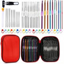 54/100 pièces Set de crochets métalliques, crochets à tricoter en aluminium de couleurs assorties et divers outils pour un artisanat et un tricotage créatifs (couleur aléatoire)