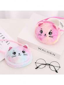 1 chiếc, Túi đeo chéo vải nhung sáng tạo, Túi đeo vai trẻ em hoạt hình, Ví đựng tiền xu họa tiết mèo dễ thương có khóa kéo đôi, Thích hợp sử dụng hàng ngày, Lựa chọn quà tặng lý tưởng Túi đi học, Túi trẻ em, Túi đi học, Túi mẫu giáo, Hành lý trẻ em, Túi đi học trẻ em hoàn hảo cho bé gái, Trẻ em, Nữ sinh đi học, Túi du lịch cho bé gái tuổi teen, Túi cho trẻ em gái, Ví trẻ em gái - Nhiều màu - Xem 3