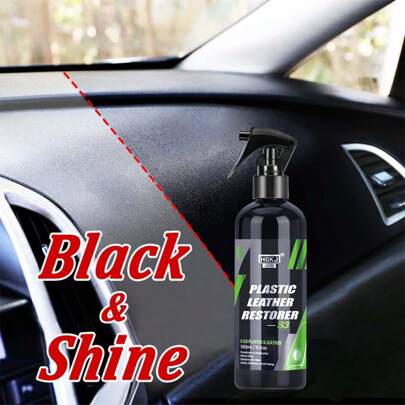JB-XPCS Car Plastic Repair & Coating, Multi-Functional Plastic Restorer Car Interior Decorative Maintenance Polish | Tire Long-Lasting Film Wax, Black Car Yellowing Removal Nanocrystal Coating Automotive Supplies, Plastic Care Dashboard Wax Polish