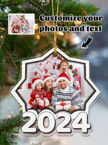 1 mặt dây chuyền văn bản ảnh Aggreko tùy chỉnh, đồ trang trí Giáng sinh ảnh tùy chỉnh, đồ trang trí cây thông Noel, đồ trang trí hình ảnh cá nhân hóa, đồ trang trí Acrylic, đồ trang trí ảnh Giáng sinh (10*10cm/1 cái) - Nhiều màu - Xem 7