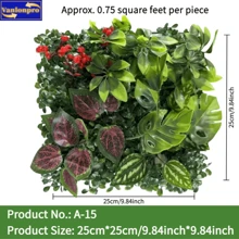 1 pieza Planta artificial decorativa para exteriores de 25cm*25cm/9.84pulg*9.84pulg, follaje artificial para exteriores, decoración de boda, decoración del hogar, decoración de pared, planta artificial, césped, flores artificiales, apta para decoración de bodas, decoración del hogar, decoración de exteriores