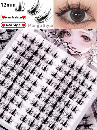 10 Pairs D-Curl Flared 12mm Cartoon Style Cluster False Eyelashes, 80 Pairs Fox/Cat 9/11/13/15mm Cluster False Eyelashes, 60 Pairs 12mm Fairy Style Cluster False Eyelashes, Natural Makeup Cosplay Cartoon Style False Eyelashes, Fluffy Lengthening Thick Eyelash Clusters, Eyelash Clusters, Individual False Eyelashes