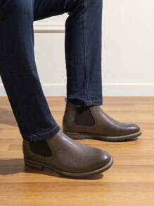 New Stock Arrival Men's Chelsea Boots Minimalist Slip-On Refined  Ankle Boots - 咖啡棕 - 查看 3