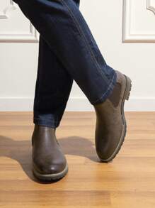 New Stock Arrival Men's Chelsea Boots Minimalist Slip-On Refined  Ankle Boots - 咖啡棕 - 查看 2