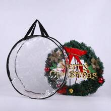 1PC Wreath Storage Bag Waterproof Zipped Round Decoration Storage Bag - Black - View 6