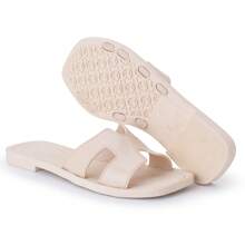 Women's Flat Flip Flops Cheap Various Colors Promotion New Release - 米色 - 查看 3