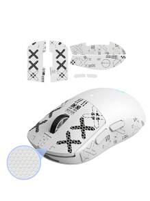 1 bandă de prindere anti-alunecare GPW, bandă de prindere pentru mouse GPW de prima și a doua generație, design tip schelet imprimat, bandă de prindere netedă pentru mouse-ul wireless pentru sporturi electronice