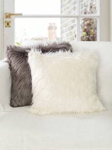 1 pieza Funda de almohada de estilo simple de poliéster cuadrada, suave y cómoda para la decoración del hogar en la sala de estar