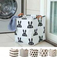 1 pièce Panier à linge en lin pliable Organisateur Seau Carré Anti-poussière Grande capacité Panier de rangement Panier à linge, Panier de lavage Organisateur de salle de bain, Panier, Panier de rangement, Panier à linge pliable