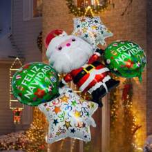 Set Of 5 Santa Claus Balloons For Decoration. - Multicolor - View 2