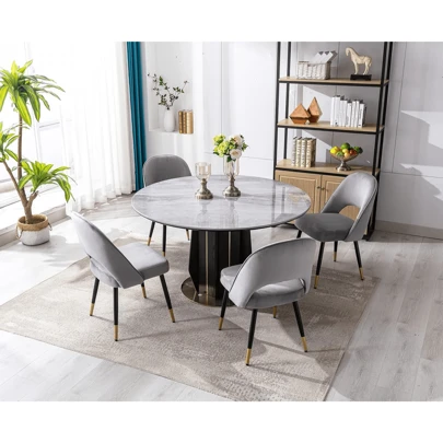WAHSON OFFICE CHAIRS 2PCS Wahson Velvet Dining Chairs Side Chairs Kitchen Corner Chairs With Metal Legs, Modern Leisure Chairs For Dining Room/Living Room, Dining Table And Chairs