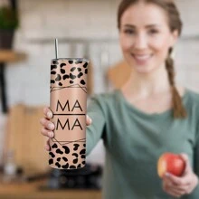 1 件 20 盎司豹纹不锈钢保温水瓶，外观极具吸引力，旅行杯，带盖健身水瓶，旅行水瓶，送给家人和朋友的礼物，咖啡杯，户外旅行饮具，手柄舒适，设计色彩鲜艳，适合办公室休闲和家庭工作 - 彩色 - 查看 3