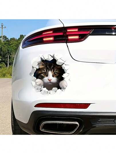 شارات القط العاكسة النابضة بالحياة - ملصقات دائمة PVC للسيارات والدراجات النارية وأجهزة الكمبيوتر المحمولة والنوافذ | مقاس: حجم واحد