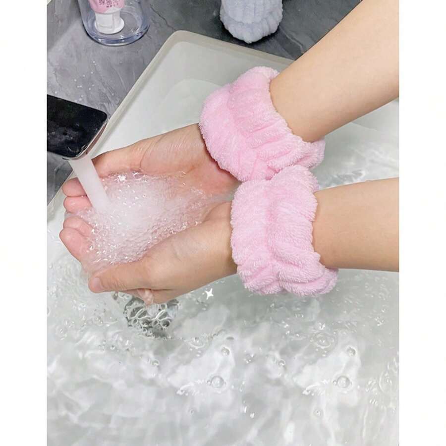 1双/3双洗脸腕带，适用于洗脸袖口吸水，运动擦汗。吸汗袖，洗脸湿袖，护腕。