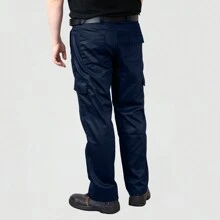 Ranger Polycotton Black & Navy Mens Cargo Work Trousers In SIzes 30-42 With A Long 33" Leg - Navy Blue - View 2