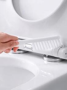 Grey Silicone Toilet Brush Set, With Double Brush Head, Wall Mountable For Household Bathroom, Gap Cleaning Brush For Toilet - Grey - View 6