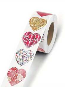 1000 张/卷闪亮心形贴纸，1 英寸心形贴纸，情人节、母亲节、婚礼、信封和礼品包装装饰、教师复活节礼物、返校情人节的爱情标签 - 彩色 - 查看 3