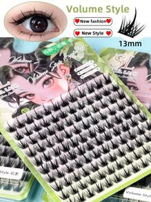 120 Stück D-Curl 13mm natürliche, flauschige Anime-Wimpernstil Volumen-Wimpernsets, weich, flauffy, ultra-dunkel, individuelle Wimpern für tägliches Make-up, dicke, gekräuselte Wimpernverlängerung, nahtlose falsche Nerz-Wimpern für Zuhause, Partys, Valentinstag, Reisen, Fotoshootings, Festivals, asiatischer Wimpernstil, Wimpernbüschel, individuelle Wimpern, Wimpern, falsche Wimpern