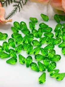 50pcs/Pack 13mm*8mm Acrylic Faux Crystal Waterdrop Shaped Beads For DIY Curtain, Garland, Jewelry Making, Bracelet Craft, Assorted Colors - 50 Water Drop Beads - View 24