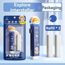 1/4 cục tẩy đẩy kéo hoạt hình dễ thương, không bừa bộn, không để lại cặn, quà tặng lý tưởng cho lớp học - Nhiều màu - Xem 14