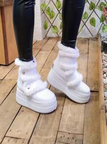 BOTA DE PELUCHE CON BROCHES - Blanco - Ver 4