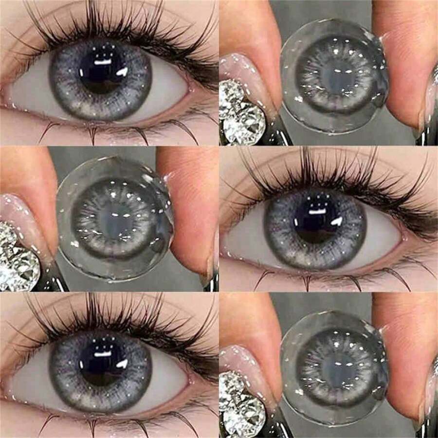 (El color de este enlace se envía al azar. )1/3/5/15cajas nuevos lentes de contacto estéticos anuales, oferta increíble de 2+1 gratis, súper atractiva y te dejará sorprendido. Lentes de contacto multicolor de gran diámetro de 14.5mm, con un contenido de agua del 42%, naturales, cómodos y estéticos. Incluye caja de solución. Ideal para reproducir personajes de cosplay, sesiones de fotos, fiestas y reuniones. Atención (este producto no tiene graduación, no apto para personas con visión defectuosa). - K35-GRIS SABRIN - Ver 1