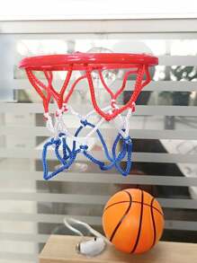 1 pieza Aro de baloncesto mini con 1 pieza Balón de baloncesto mini, adecuado para oficina, interior, coche, relajación, regalos para jugadores, cosas, arcade