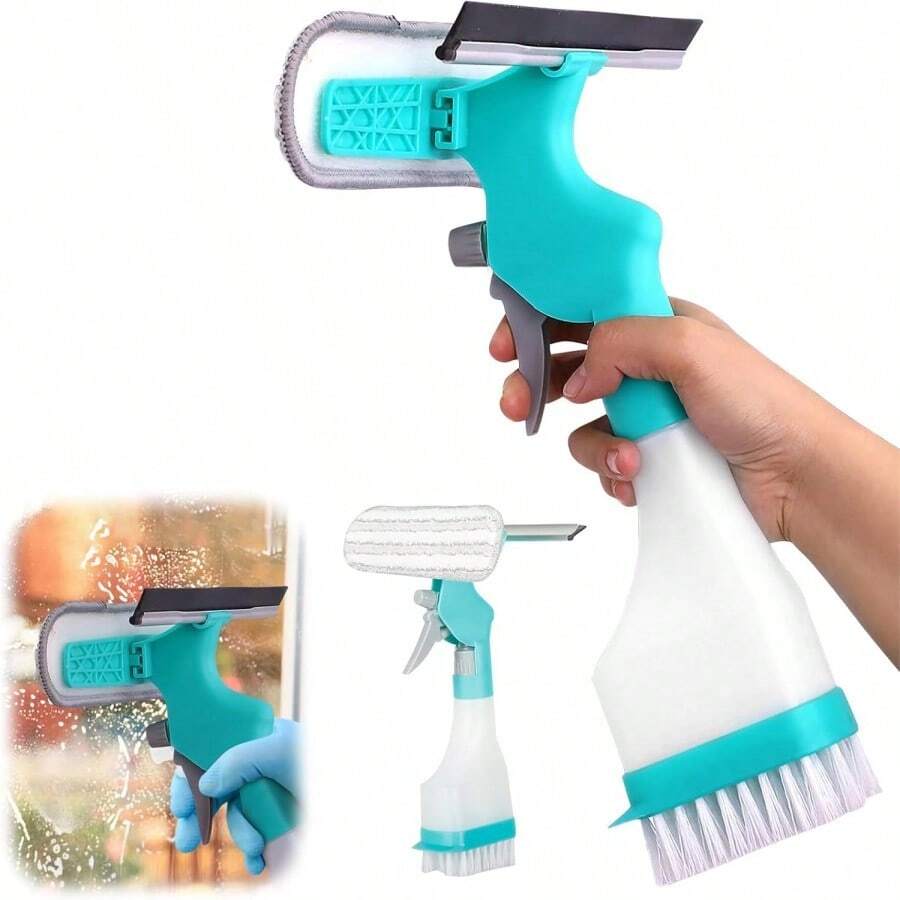 Glass Cleaning Squeegee Spray Brush Sprayer 4 In 1 - Nhiều màu - Xem 1