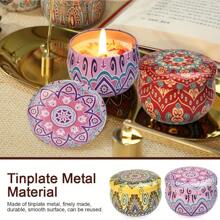 12 个带盖装饰性马口铁金属蜡烛罐，2.5 盎司空容器，用于 DIY 蜡烛制作、工艺品和储存 - 可重复使用，无需电源、房间装饰、礼物 - 彩色 - 查看 8
