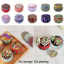 12 个带盖装饰性马口铁金属蜡烛罐，2.5 盎司空容器，用于 DIY 蜡烛制作、工艺品和储存 - 可重复使用，无需电源、房间装饰、礼物 - 彩色 - 查看 6