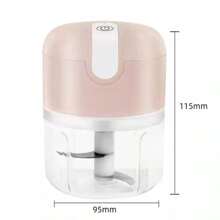 Portable Mini Electric Food Processor With 3 Stainless Steel Blades USB 250 Ml Bivolt - Màu xanh hải quân - Xem 4