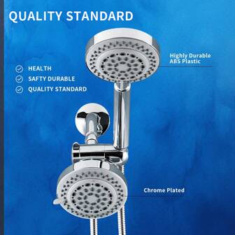 1 Set Consists Of An 8-Function Hand Shower With An 8-Function Fixed Shower Head Spray, A Pressurized Shower Set, Multiple Modes Of Spray Massage And Rain, And Comes With A 57.8-Inch Shower Hose And Diverter Bracket, Complete Accessories
