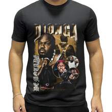100% Cotton Rapper Unisex T-Shirt DTF Printed Short Sleeve Shirt - 黑色 - 查看 5