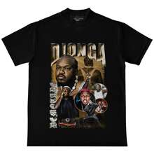 100% Cotton Rapper Unisex T-Shirt DTF Printed Short Sleeve Shirt - 黑色 - 查看 3